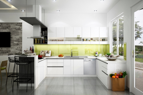 Cách phối màu sắc giúp gian bếp thêm rộng và xanh mát