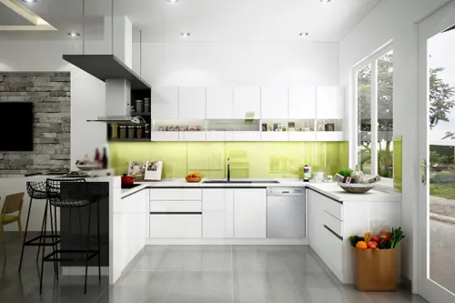Cách phối màu sắc giúp gian bếp thêm rộng và xanh mát