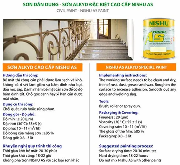 Sơn alkyd đặc biệt cao cấp NISHU AS