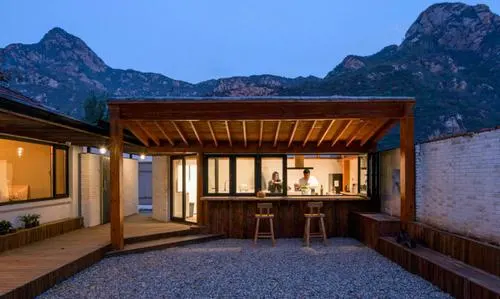 Quán trọ xây dựng bằng vật liệu tự nhiên tại Bắc Kinh