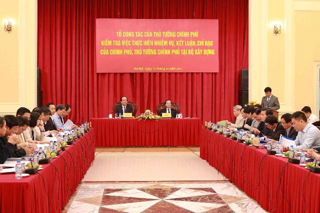 Tổ công tác của Thủ tướng Chính phủ làm việc với Bộ Xây dựng