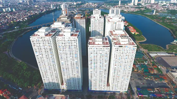 Xen cấy chung cư cao tầng HH với 12 khối nhà cao 40 tầng tại khu ĐTM linh Đàm, Hà Nội