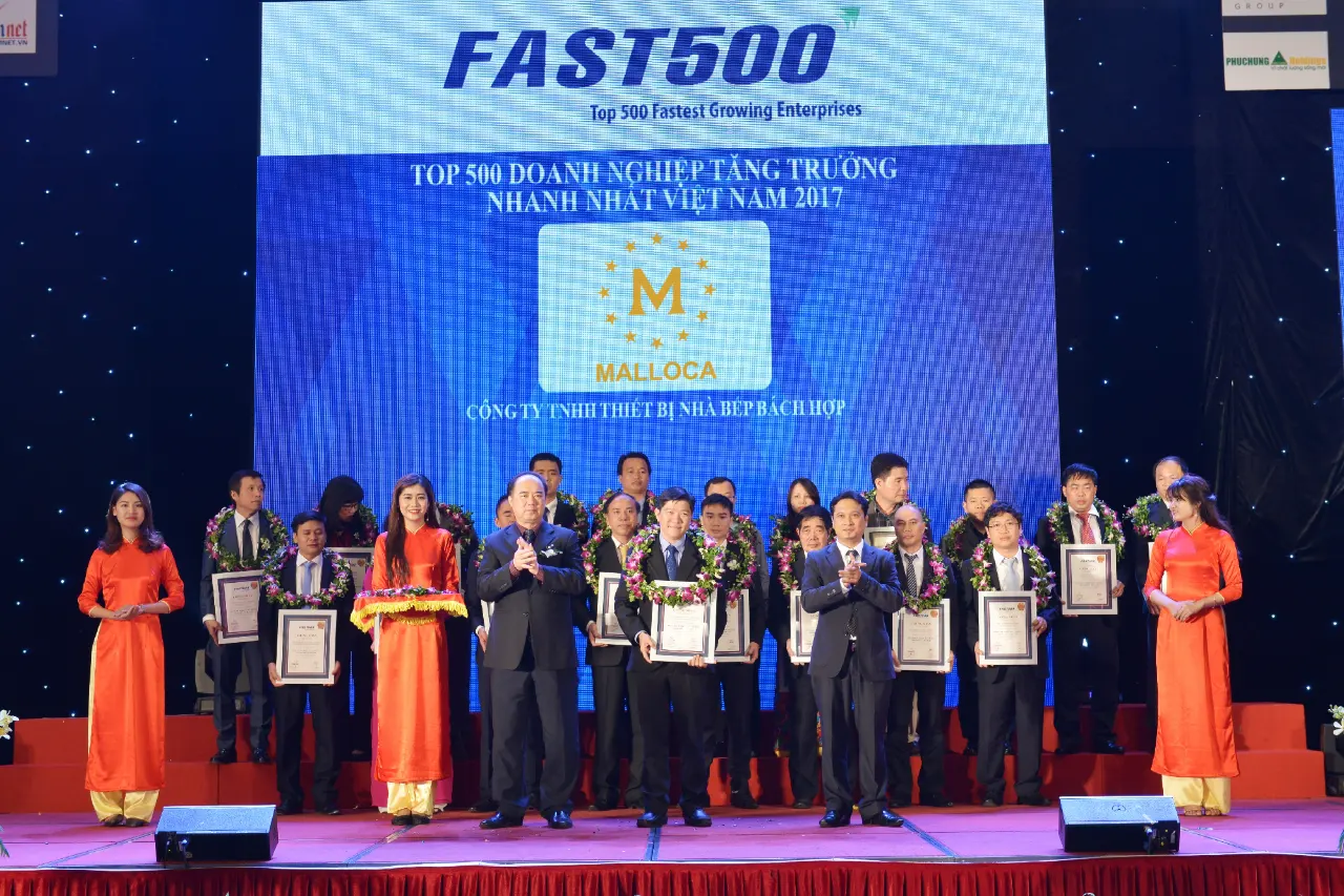 Thiết bị nhà bếp Malloca được vinh danh Top 100 sản phẩm Tin & Dùng – 2016 và Fast 500 – 2017