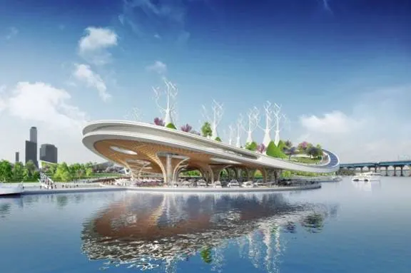Bến thuyền khổng lồ làm sạch dòng sông ở Seoul
