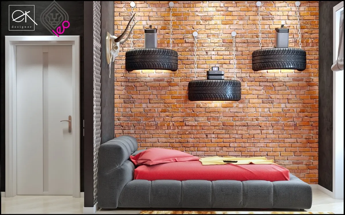 Trang hoàng phòng ngủ cho trẻ với màu đậm