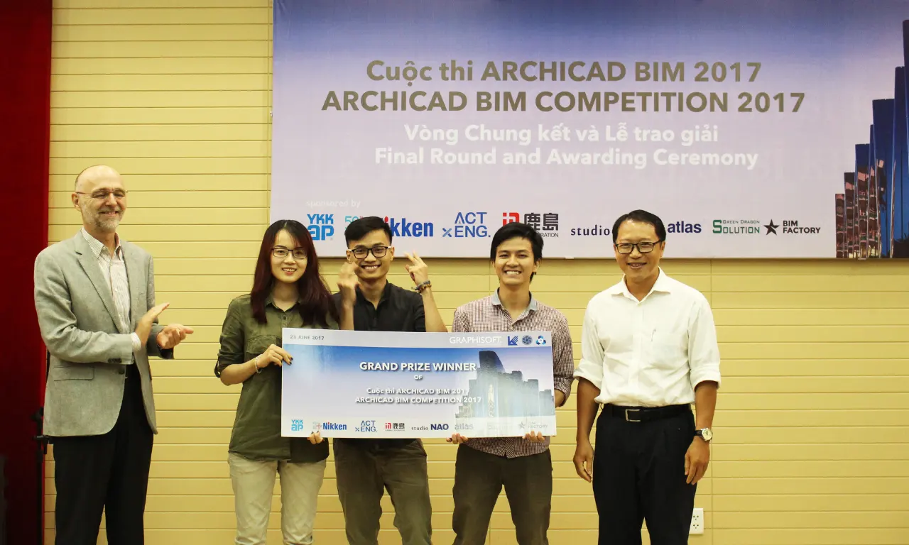 Sinh viên ĐH Kiến trúc TPHCM đạt giải Nhất cuộc thi ARCHICAD BIM 2017