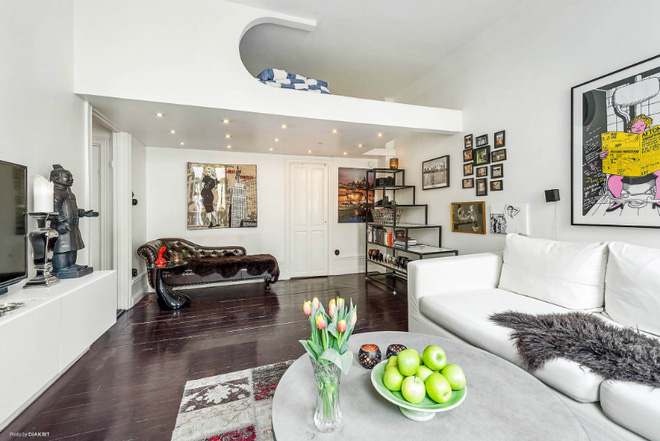 Bất ngờ với cách bố trí nội thất có gác xép vô cùng thông minh trong căn hộ 35m²