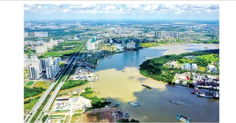 Khu đô thị Thủ Thíêm (TPHCM) nằm trong vùng ngập nước do triều cường trước tác động của BĐKH