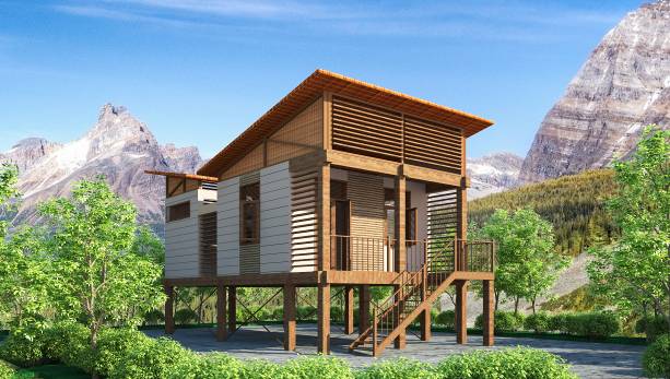 Thiết kế điển hình cho nhà ở trong vùng núi chịu ảnh hưởng của thiên tai