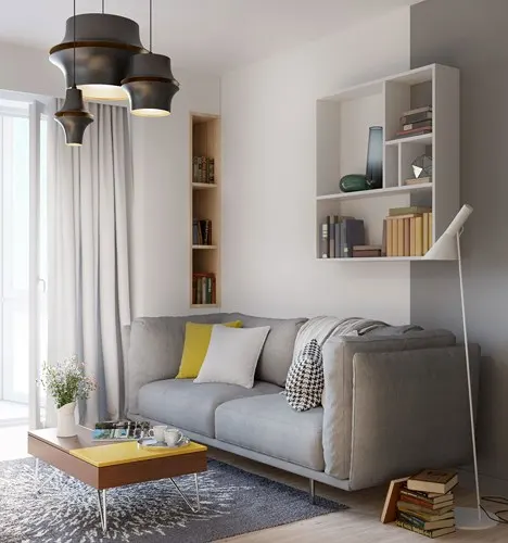 Ấn tượng với căn hộ hai sắc màu xám và vàng