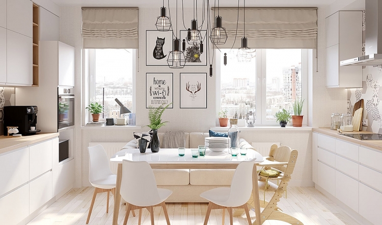 Sử dụng nội thất gỗ tông trắng cho ngôi nhà thêm hiện đại, sang trọng