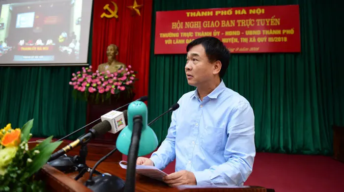Giám đốc Sở Xây dựng Hà Nội Lê Văn Dục phát biểu tại Hội nghị.