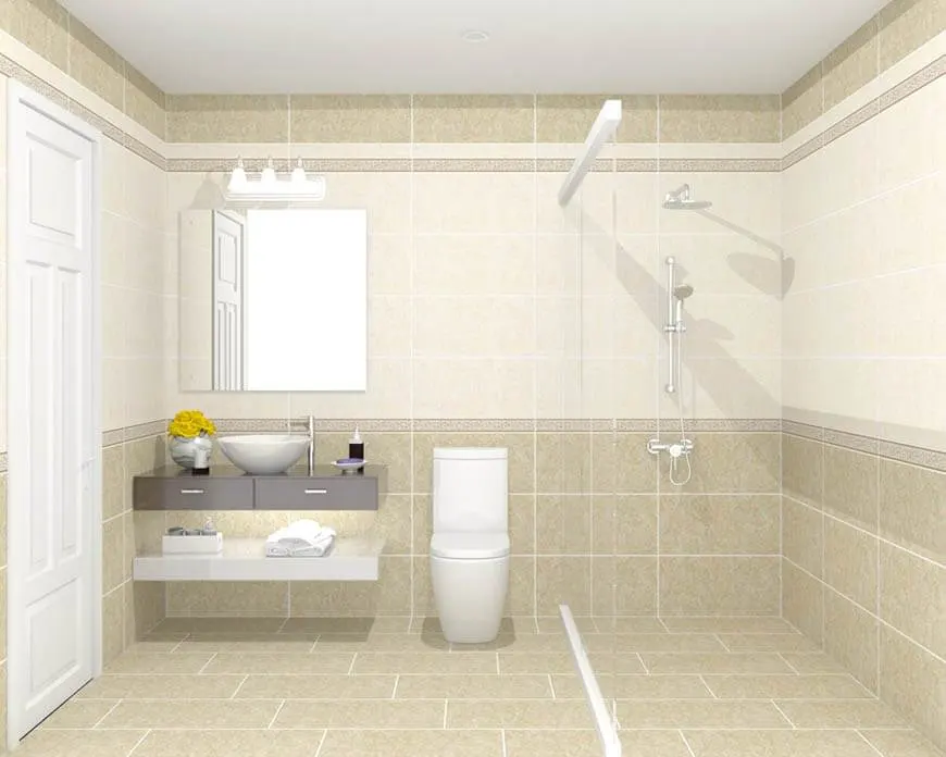 Những loại gạch có độ bóng cao, sáng màu sẽ tạo cảm giác sạch sẽ cho phòng tắm.