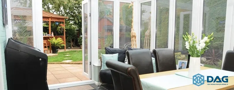 Thanh Profile uPVC của DAG cho ra hệ cửa uPVC lõi thép tích hợp chống muỗi đồng bộ
