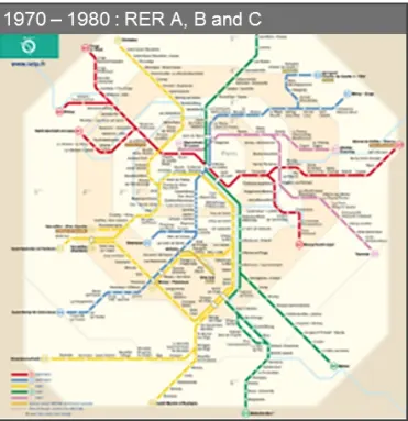 Bản đồ hệ thống metro Paris trong giai đoạn 1970-1980