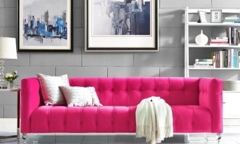 Ghế sofa nhung – điểm nhấn màu sắc tuyệt hảo cho phòng khách