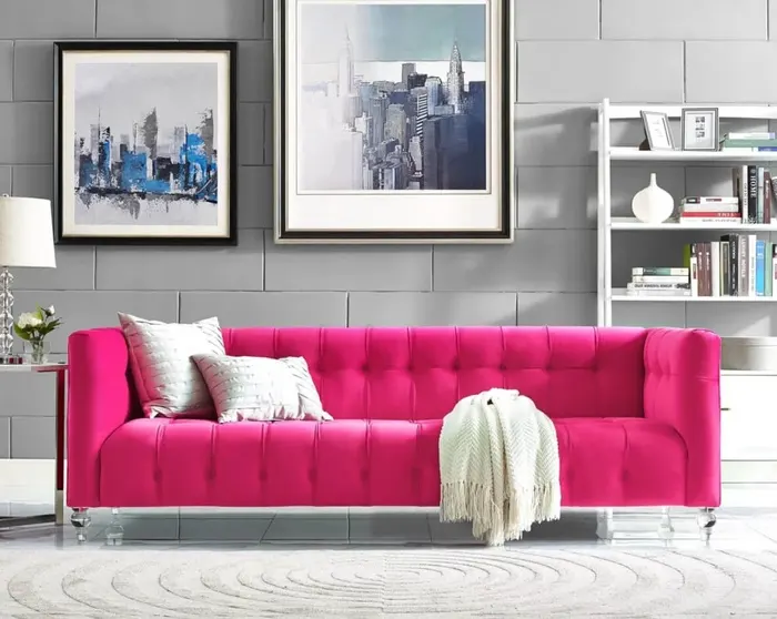 Ghế sofa nhung – điểm nhấn màu sắc tuyệt hảo cho phòng khách