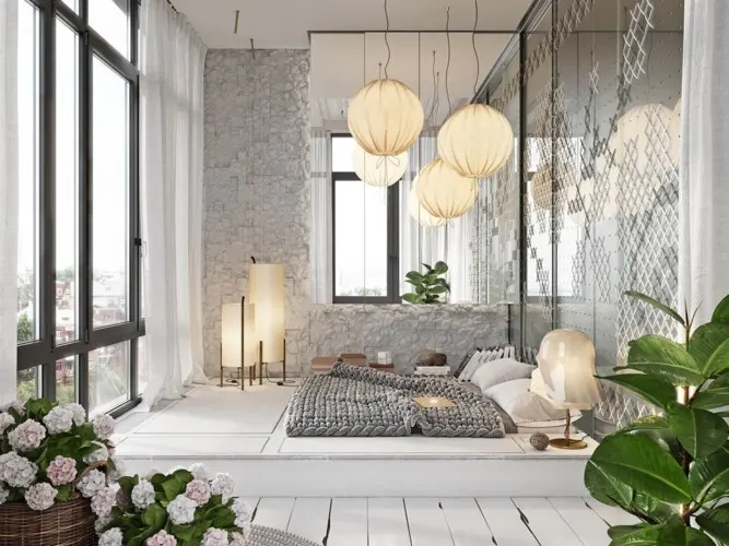 Đặt nệm trên ván sàn nâng cao tạo nên chiếc giường ngủ sáng tạo cho thanh thiếu niên