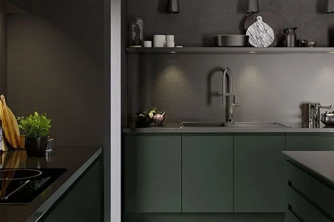 Nhà bếp màu xanh lục đậm là hot trend 2019 (nguồn: decoraid)