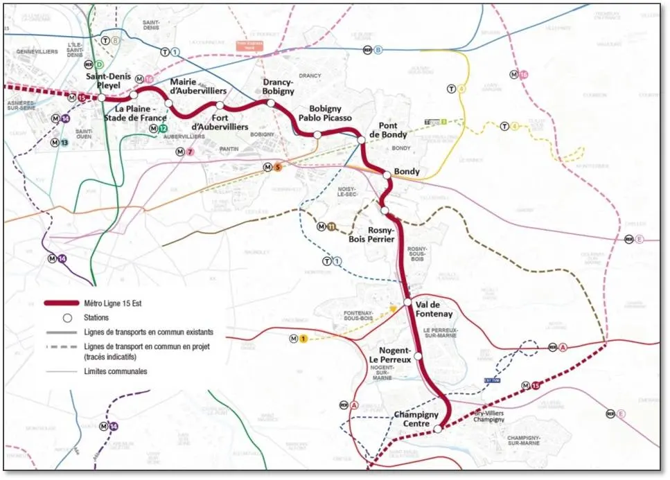 Sơ đồ tuyến metro ngầm 16 TP Paris (CH Pháp)