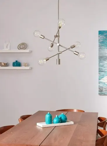 Bóng đèn kết nối với một trục xoay giúp gia chủ có thể điều chỉnh khu vực chiếu sáng theo ý muốn