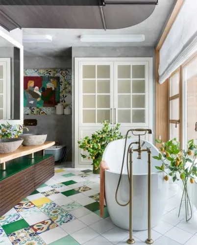 Thêm cây xanh vào phòng tắm