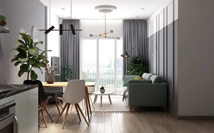 Cây xanh bố trí khéo léo mang đến điểm nhấn “siêu xinh” trong căn hộ
