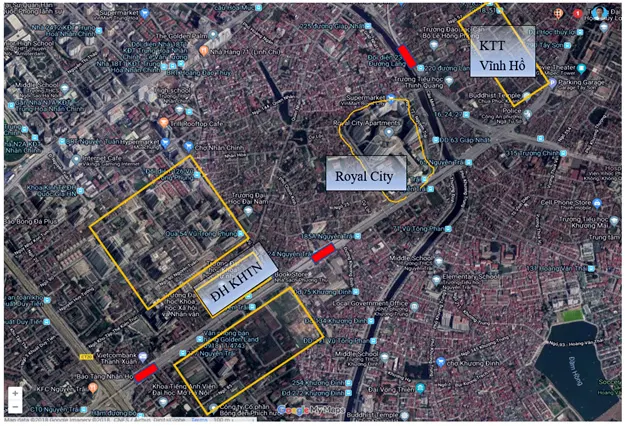 Hình 2. Vị trí các ga của tuyến số 2A