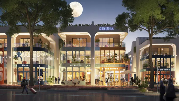 Mặt tiền của các shop villas rộng, phù hợp cho hoạt động kinh doanh