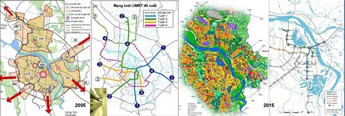 Dự báo dân cư đến 2020 và quy hoạch 5 tuyến đường sắt do JICA đề xuất 2005-2006 diện tích nhà ở từ 12 triệu m2 sàn năm 2000 đến 2018 tăng gấp 10 lần (120 triệu m2). Quy hoạch 5 tuyến đường sắt công bố 2015 gần như không thay đổi so với 2006 (Nguồn: Hanoidata)