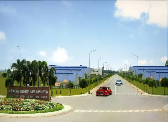 Cổng chính vào KCN Nam Tân Uyên (Ảnh website công ty)