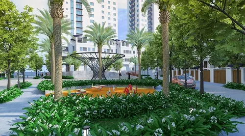 Để tạo mô trường sống trong lành, thoáng đãng, Tây Hồ Residence thiết kế riêng khu công viên thu nhỏ giữa lòng dự án