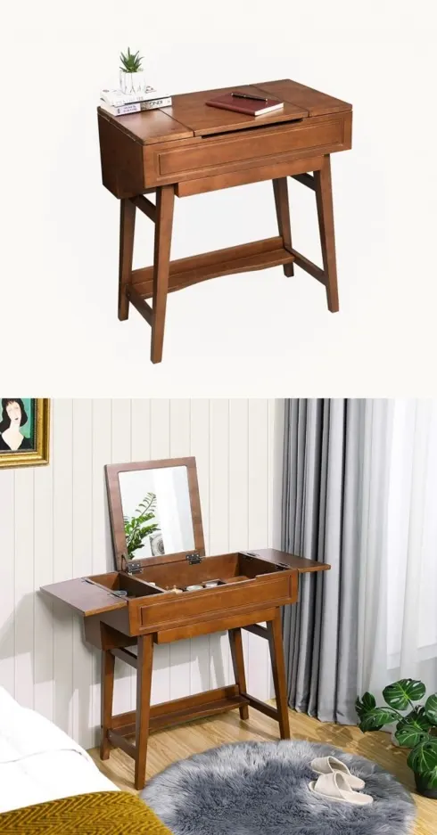 Bàn lấy ý tưởng từ bông hoa đang nở với mặt trên có thể đóng mở tùy ý