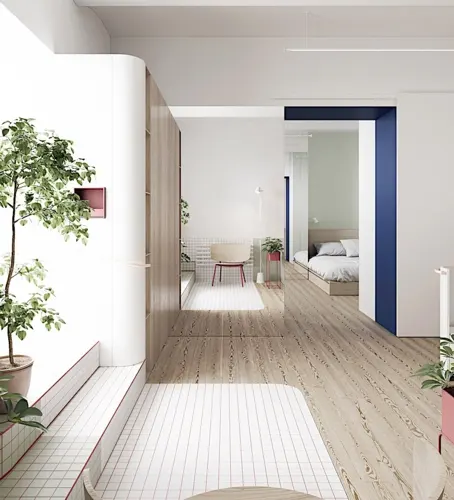 Với cách lựa chọn sàn giật cấp chủ nhân đã có một khu vườn nho nhỏ nằm ngay cạnh phòng khách