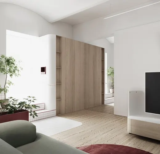 Ánh sáng từ giếng trời cung cấp năng lượng để cây trồng phát triển đồng thời mang ánh sáng thiên nhiên chan hòa vào nhà