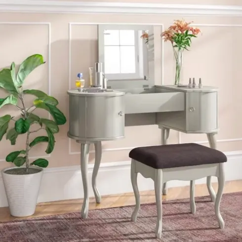 Bàn trang điểm thanh lịch với đường nét uốn cong mềm mại