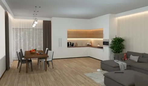 Lắp đặt tủ âm tường sẽ khiến bạn có cảm giác căn bếp dường như trong suốt hoặc chiếm rất ít không gian