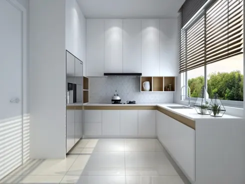 Nếu được thì bếp chung cư nên đặt gần cửa sổ để tăng cảm giác thoáng và rộng