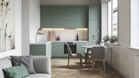 Bên cạnh nguồn ánh sáng tự nhiên, ánh sáng từ các loai đèn sẽ giúp căn bếp sáng và sang hơn thấy rõ