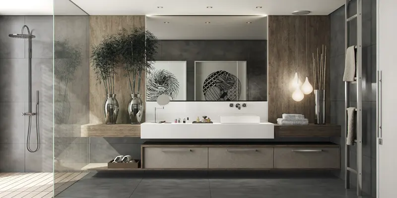 Mặt bàn rộng để có thể làm bàn trang điểm và để đặt đồ trang trí