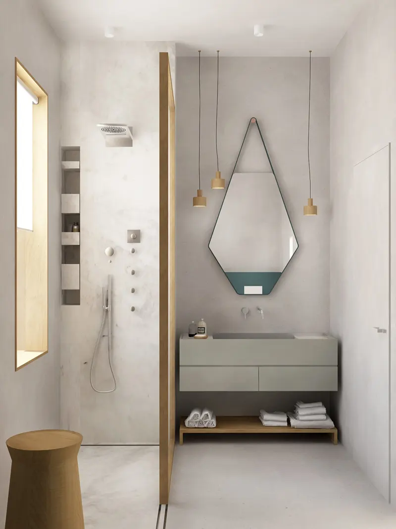 Một chiếc gương đặc biệt cũng đủ sức khiến cho phòng tắm mang đến ấn tượng khó phai