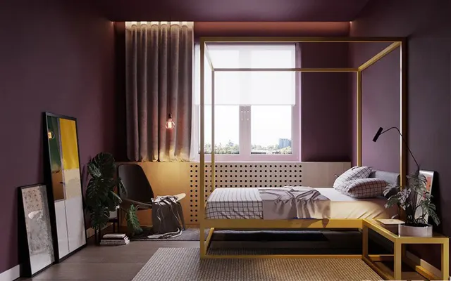 Giường ngủ kiểu cổ điển luôn mang đến sự thú vị cho căn hộ chung cư hiện đại