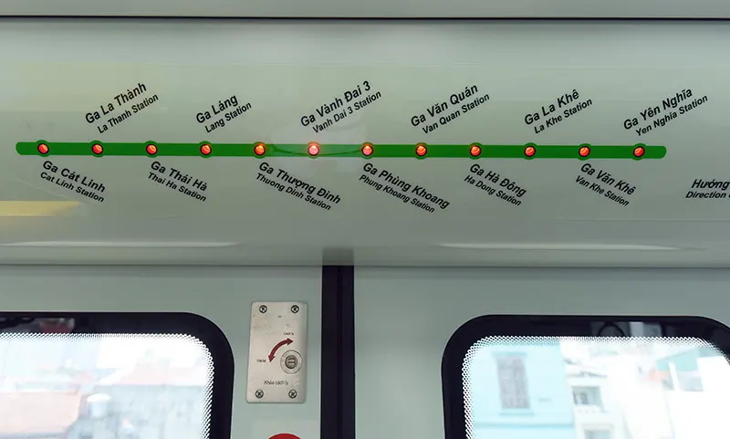 Tuyến đường sắt Cát Linh - Hà Đông có chiều dài 13,1 km, bắt đầu ở ga Cát Linh, kết thúc ở ga Yên Nghĩa. (Ảnh minh hoạ)