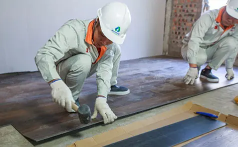 Thi công sàn nhựa tương đối đơn giản và tiết kiệm thời gian