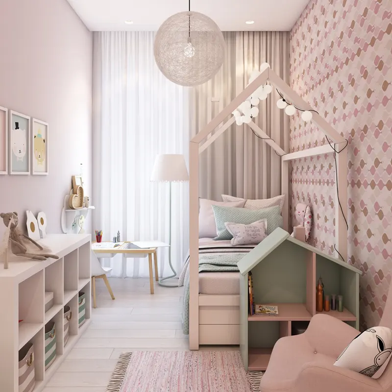 Giường ngủ hình ngôi nhà là cách thiết kế độc đáo cho phòng ngủ của trẻ.
