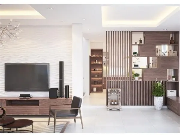 Vách ngăn gỗ thường được thiết kế từ chất liệu tự nhiên như xoan đào, gỗ sồi,... (Ảnh minh họa)