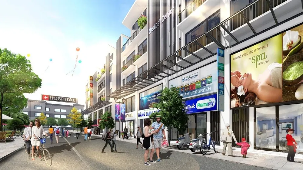 Town 2,3 và 4 gần trường học, bệnh viện và nhiều mặt đường lớn rất thuận tiện kinh doanh