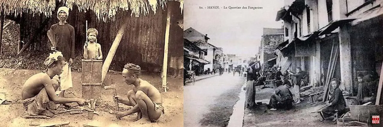 Sau khi tham gia xây dựng cầu Long Biên, những người thợ rèn Hòe Thị (Hà Tây) đã ra phố làm ăn, tạo nên phố Lò Rèn ở Hà Nội