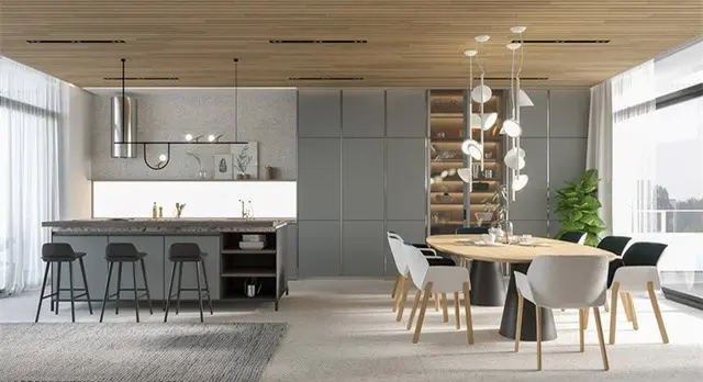 Khu bếp nấu nhỏ nhưng được bố trí gọn gàng, ngăn nắp.