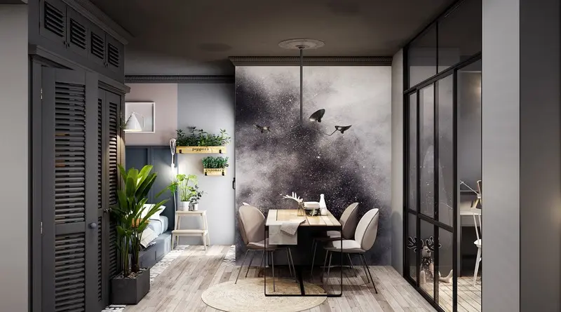 Cây xanh mang lại những điểm nhấn thú vị, giúp căn hộ không bị tối hay bí bách